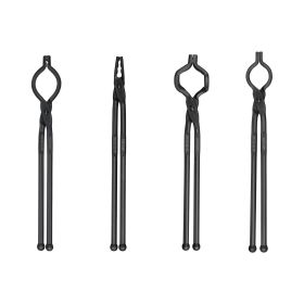 VEVOR Blacksmith Tongs, 18' 4 PCS, V-Bit Bolt Tongs, Wolf Jaw Tongs, Z V-Bit Tongs and Gripping Tongs, Carbon Steel Forge Tongs with A3 Steel Riv