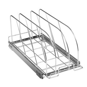 VEVOR Pan and Pot Rack, Expandable Pull Out Under Cabinet Organizer, Cookie Sheet Baking Pans tray Organization, Adjustable Wire Dividers (Number of Layers: Single Layer, Width: 8.5 inch)